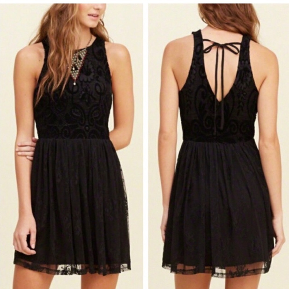 Hollister Black Lace Dress XS